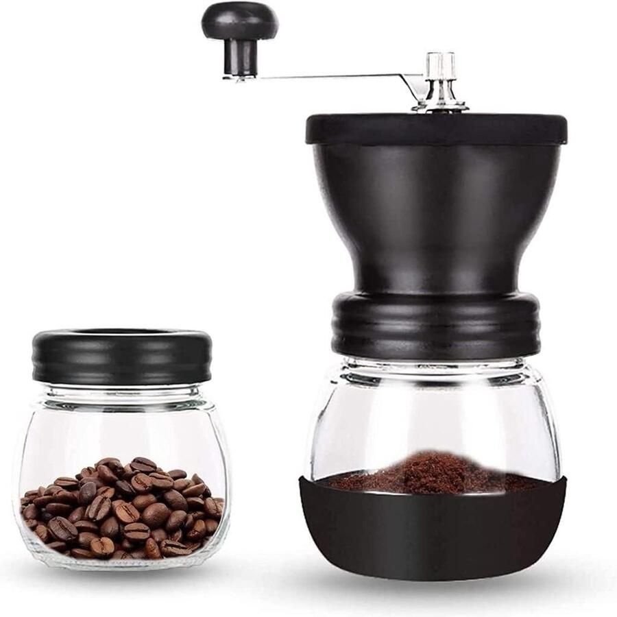 Handmatige Koffiemolen Bonenmaler Keramisch Verse Koffie Zetten Instelbare Fijne Malen 120 ml Tank Zwart