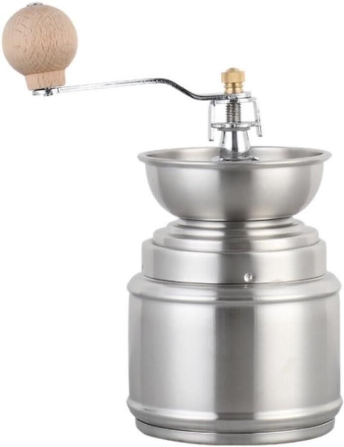 Handmatige Koffiemolen Bonenmaler Roestvrijstaal Verse Koffie Zetten Verstelbare Maalgraad 128 x 10 x 92 cm Zilver