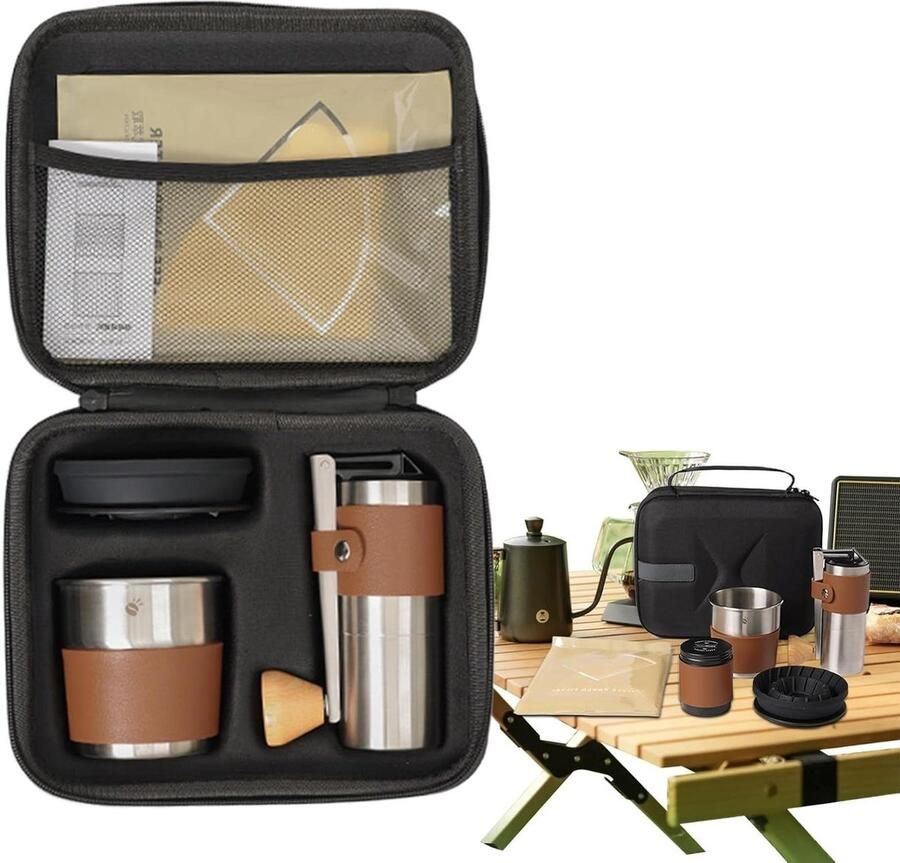 Handmatige Koffiemolen Bonenmaler Set Outdoor Koffie Stabiel Malen Compact Ontwerp Zwart
