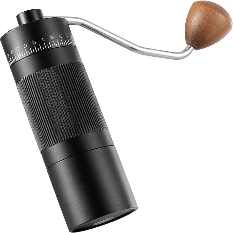 Handmatige Koffiemolen Bonenmolen Aluminium Reizen en Thuis 55 Maalinstellingen Compact Ontwerp Zwart