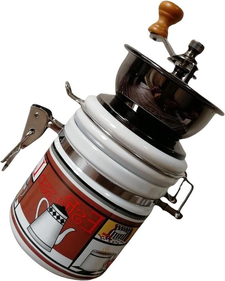 Handmatige Koffiemolen Decoratieve Molen Verse Koffie Maken Keramische Slijpkoppen ca. 17.5 cm hoog Bruin
