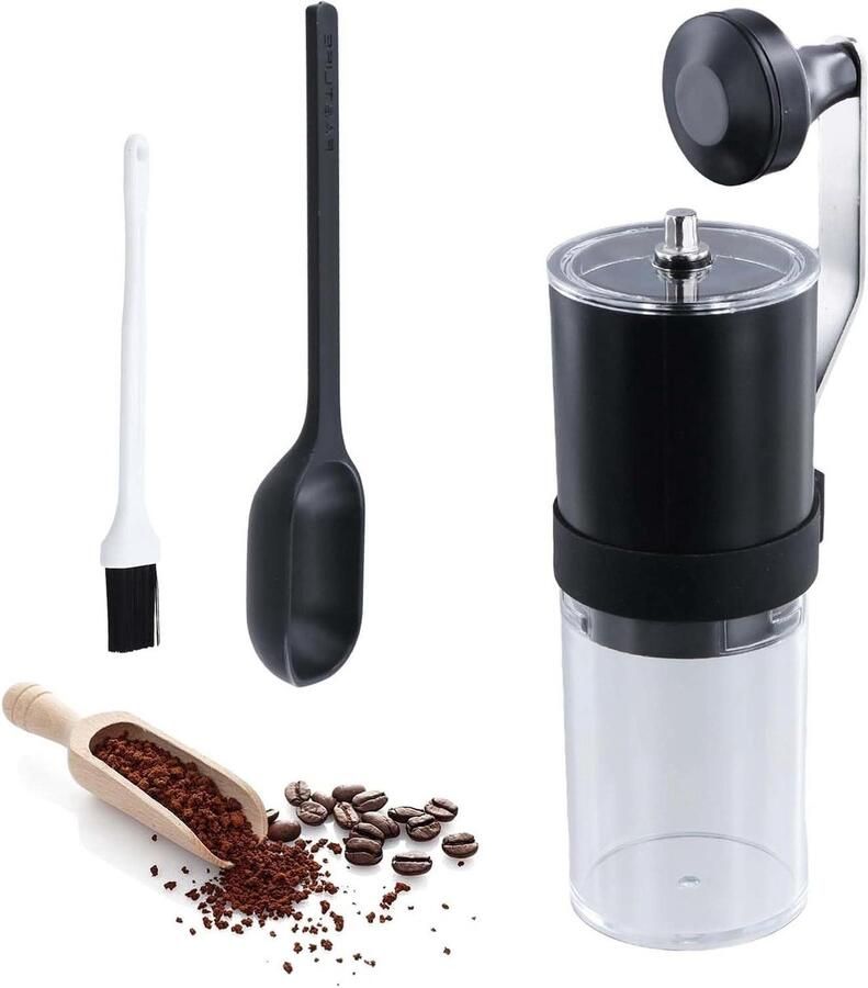 Handmatige Koffiemolen Draagbare Molen Verse Koffie Keramisch Maalwerk 19g Reservoir Zwart