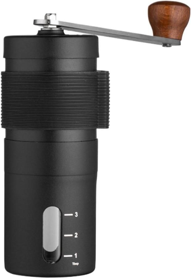 Handmatige Koffiemolen Draagbare Molen Verse Koffie Keramische Maalschijven 12.5 cm Hoog Zwart