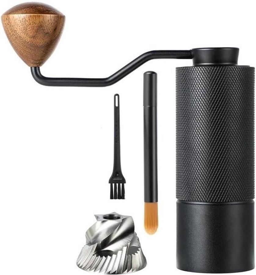 Handmatige Koffiemolen Draagbare Molen Verse Koffie Roestvrijstalen Bramen 24x10x7 cm Zwart