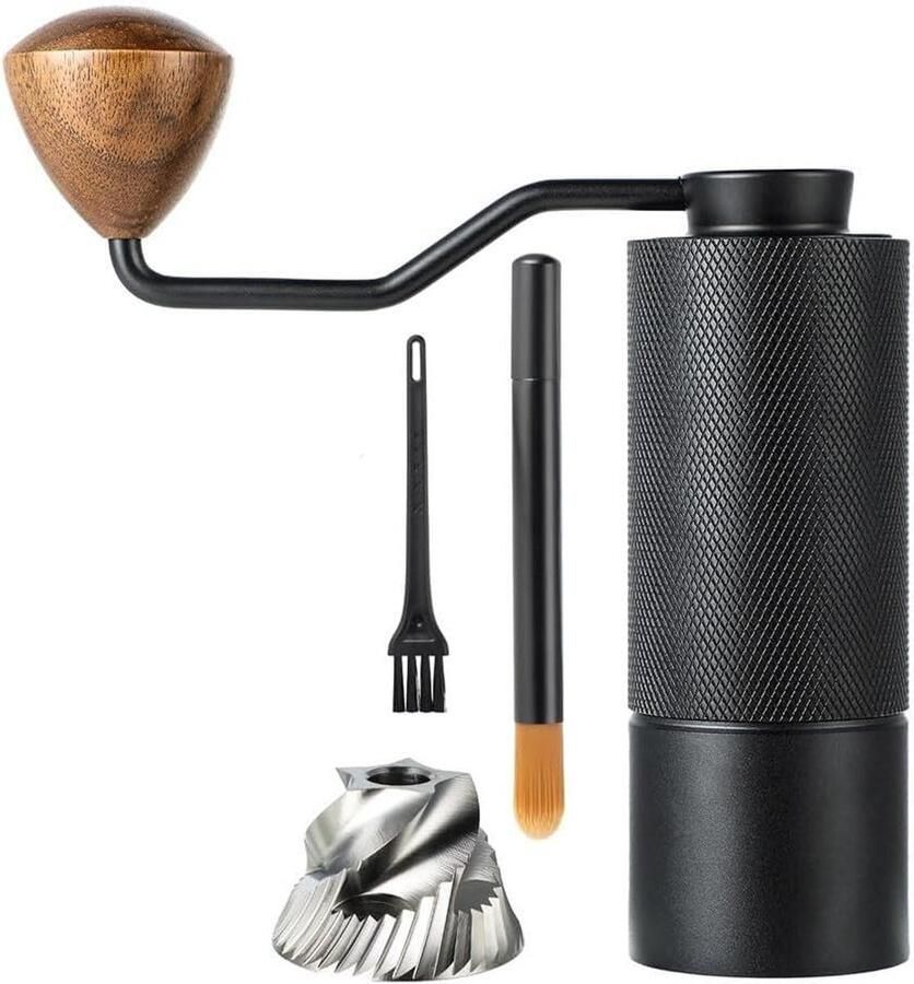 Handmatige Koffiemolen Draagbare Molen Verse Koffie Roestvrijstalen Bramen 24x10x7 cm Zwart