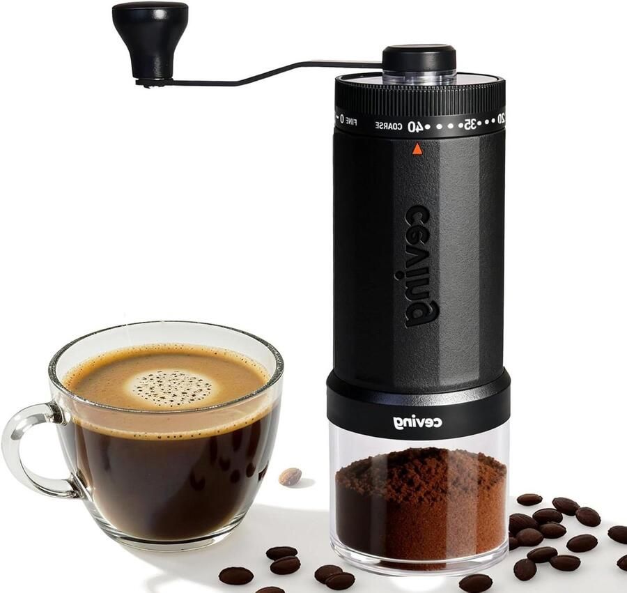 Handmatige Koffiemolen Draagbare Molen Verse Koffie 40 Maalinstellingen 60g Capaciteit Zilver