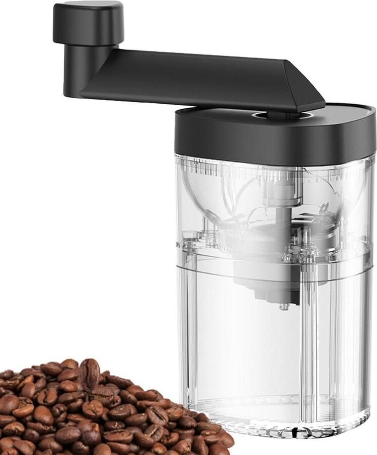 Handmatige Koffiemolen Draagbare Molen Verse Koffie Zetten Verstelbare Maalgraad 15 x 7 cm Zwart