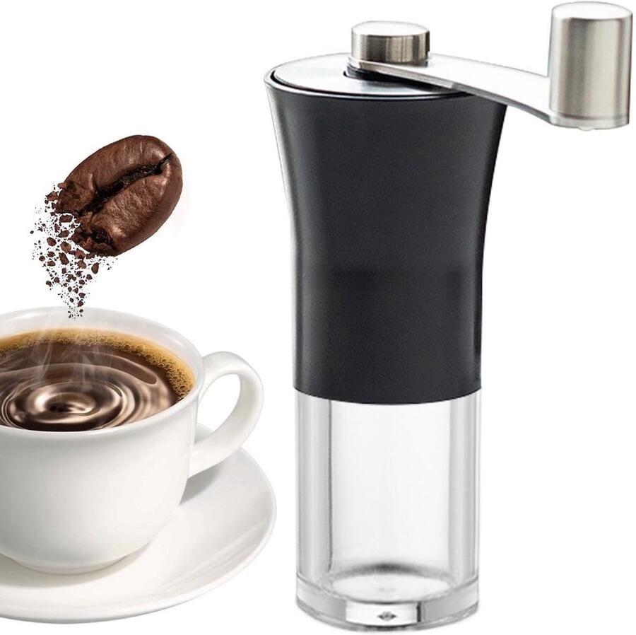 Handmatige Koffiemolen Espresso Molen Verse Koffie Instelbare Keramische Molen 11 x 7 x 15 cm Zilver
