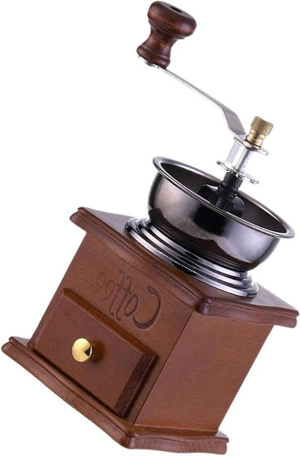 Handmatige Koffiemolen Espresso Molen Verse Koffie Stille Versnellingen 10.5 x 10.5 x 17.5 cm Hout Metaal