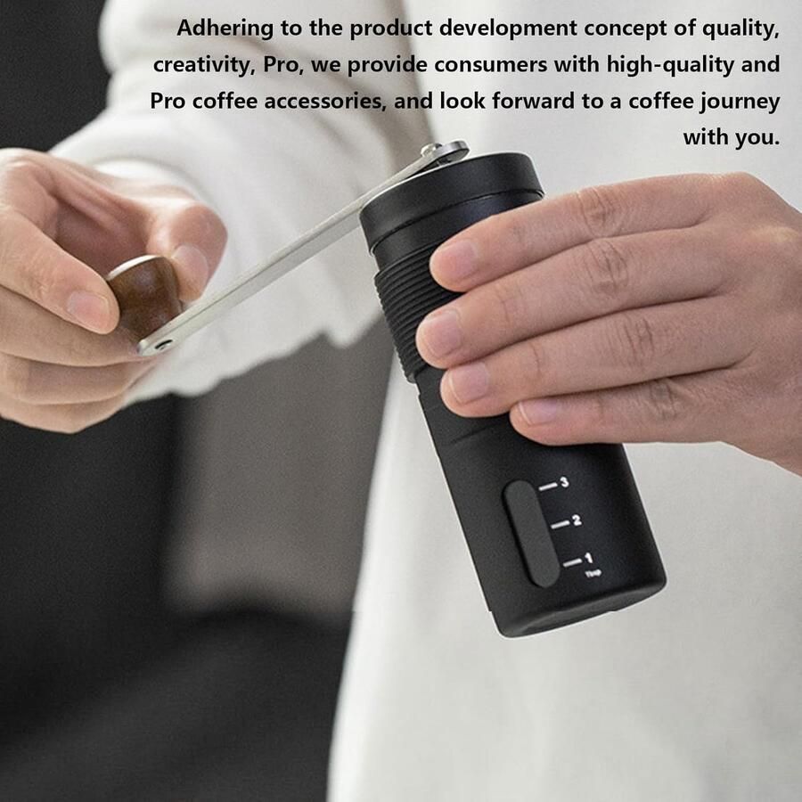 Handmatige Koffiemolen Espresso Molen Verse Koffie Zetten Instelbare Maalgraad 12.5 x 4.8 cm Zwart