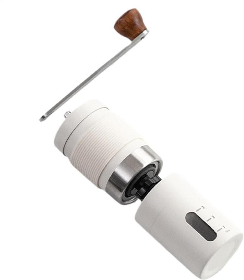 Handmatige koffiemolen Espressomolen draagbaar Verse koffie thuis Instelbare maalgraad 12.5 x 4.8 cm Wit