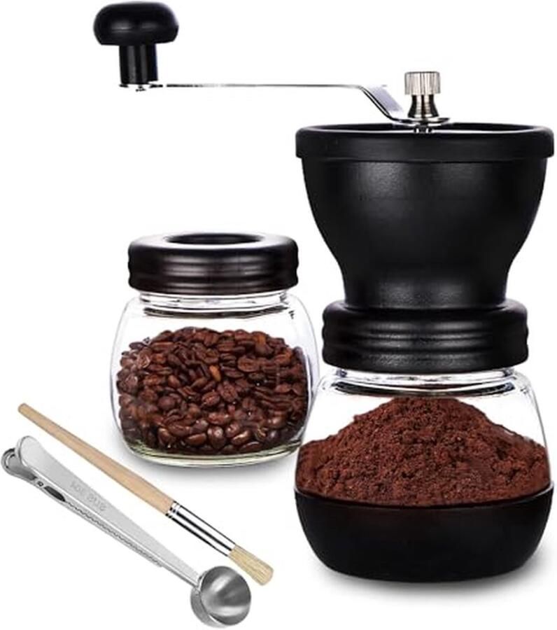 Handmatige Koffiemolen Handaangedreven Verse Koffie Maken Keramische Braam 22 Ounces Transparant