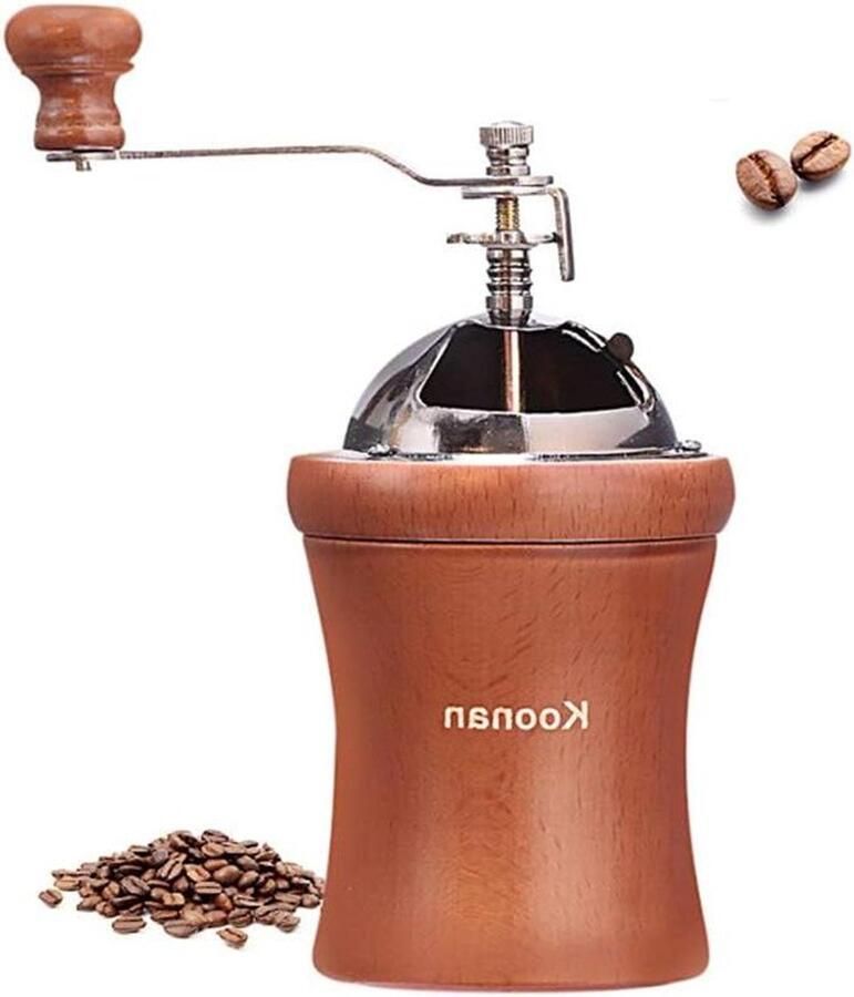 Handmatige Koffiemolen Houten Molen Verse Koffie Malen Verstelbaar Maalgemak 35g Capaciteit Bruin