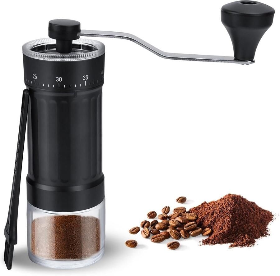 Handmatige Koffiemolen Keramische Molen Koffie Bereiden 40 Maalinstellingen 35 Gram Capaciteit Zwart