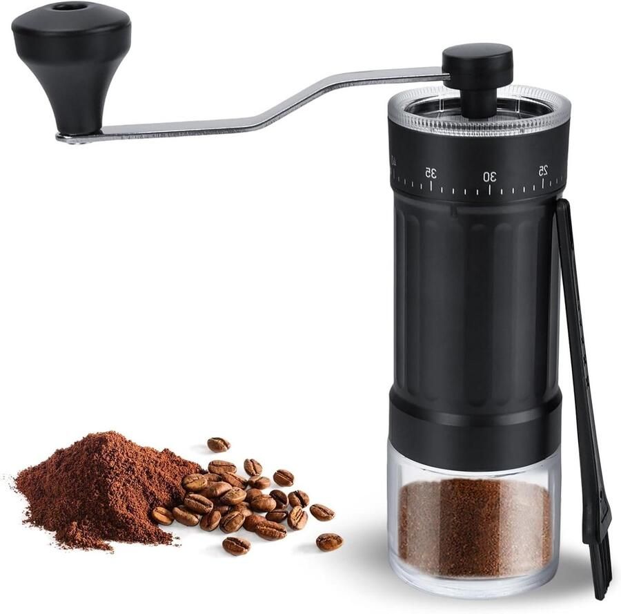 Handmatige Koffiemolen Keramische Molen Verse Koffie 40 Maalinstellingen 35 Gram Capaciteit Zwart