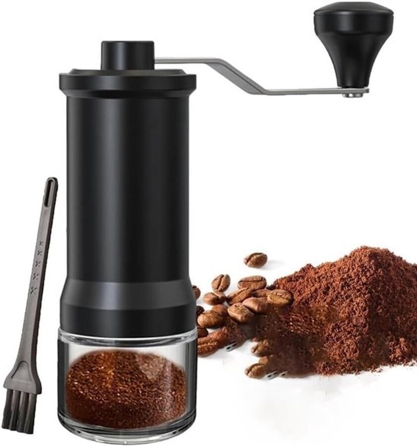 Handmatige koffiemolen Keramische molen Verse koffie Precisie-instelling voor maalgraad Capaciteit van 25g Zwart