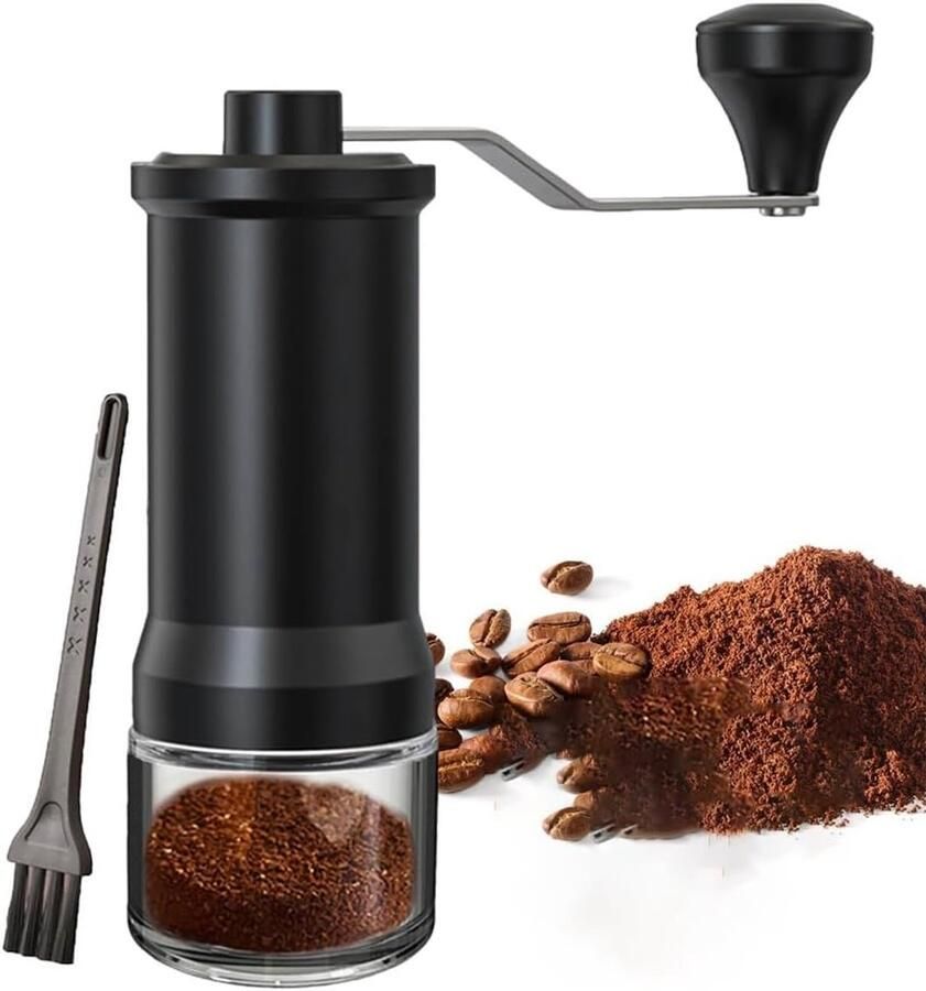 Handmatige Koffiemolen Keramische Molen Verse Koffie Verstelbaar Malen Compact Formaat Zwart
