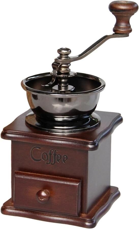 Handmatige Koffiemolen Keukenmolen Hout Verse Koffie Malen Keramische Maalkern 16.7 x 10.6 cm Donker