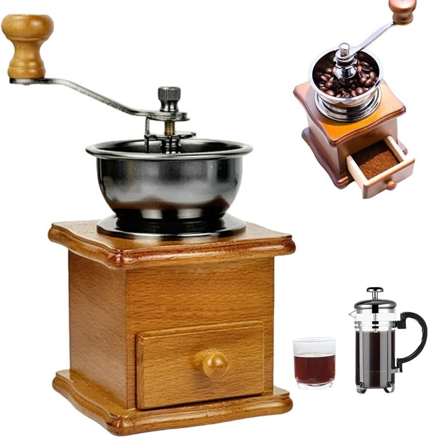 Handmatige Koffiemolen Koffie Malen Verse Koffie Keramische Maalkern 17 cm Hoog Lichtbruin