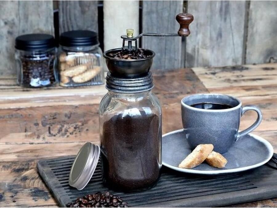 Handmatige Koffiemolen Koffie Molen Verse Koffie Groot Glazen Reservoir 1000 ml Roestvrij Staal