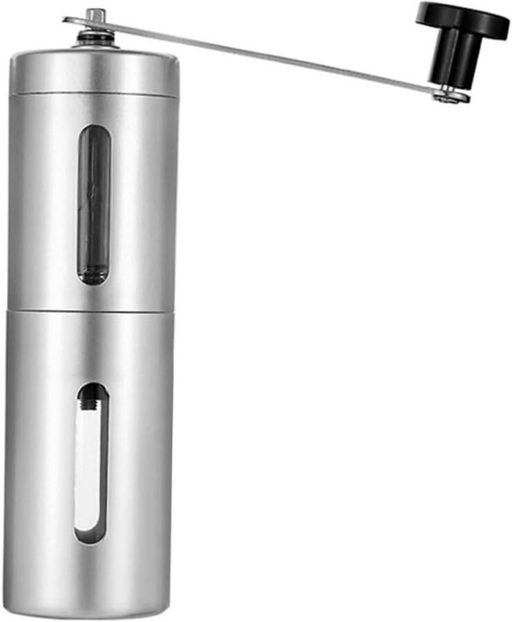 Handmatige Koffiemolen RVS Verse Koffie Maken Compact en Draagbaar 19 cm Zilver