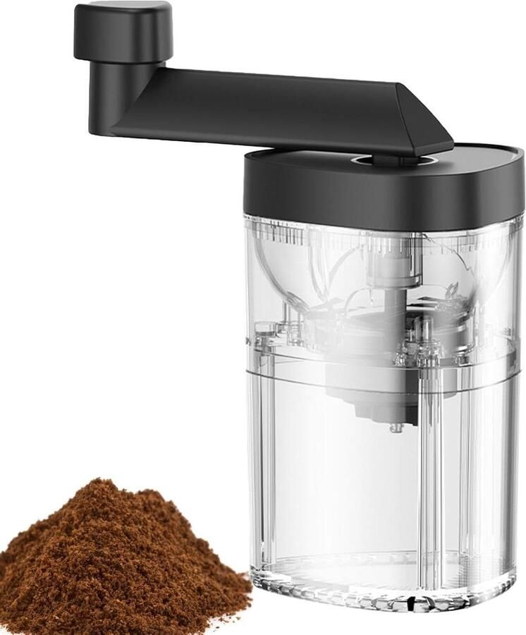 Handmatige Koffiemolen Koffiebonenmaler Precisie Brouwen Verstelbare Maalgraad 15 x 7 cm Zwart