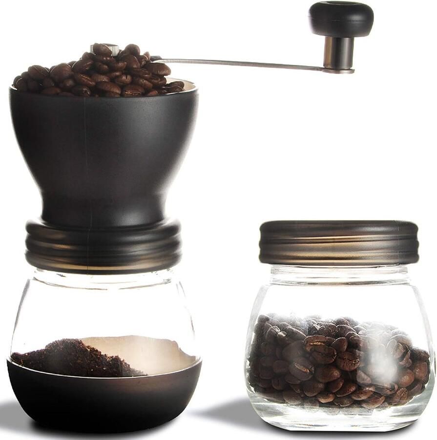 Handmatige Koffiemolen Koffiebonenmaler Verse Koffie Instelbare Maalgraad Draagbaar Ontwerp Zwart