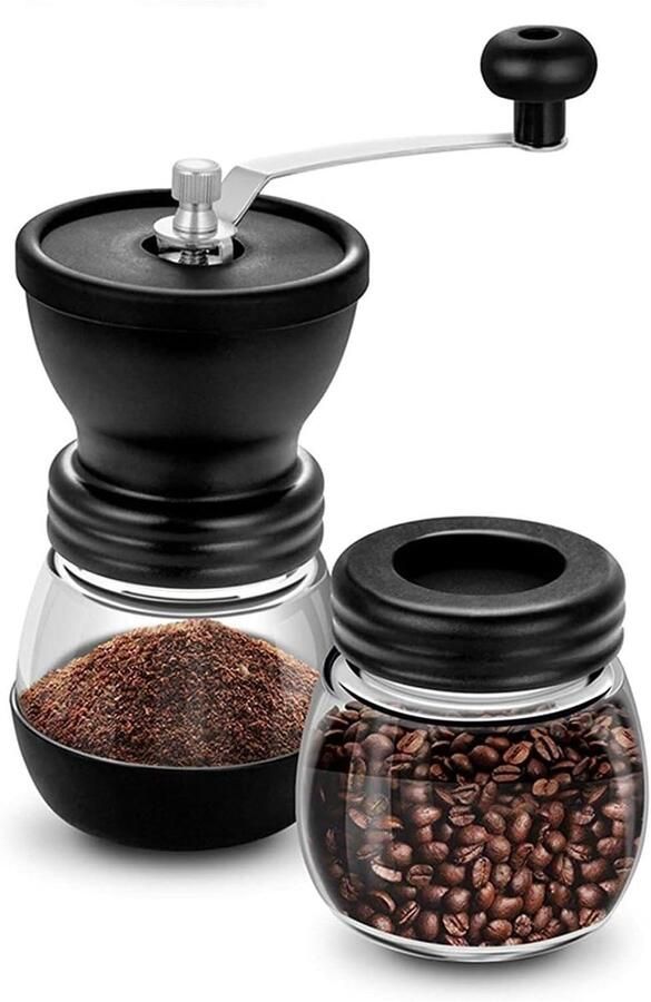 Handmatige Koffiemolen Koffieboonmolen Braam Verse Koffie Malen Ergonomisch Ontwerp 16.5 x 9.3 cm Zwart