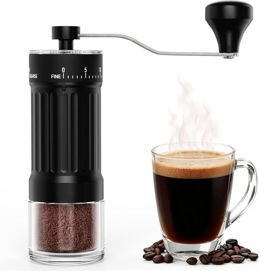Handmatige Koffiemolen Koffiemaler Keramisch Verse Koffie Zetten 40 Maalinstellingen 30g Capaciteit Zwart