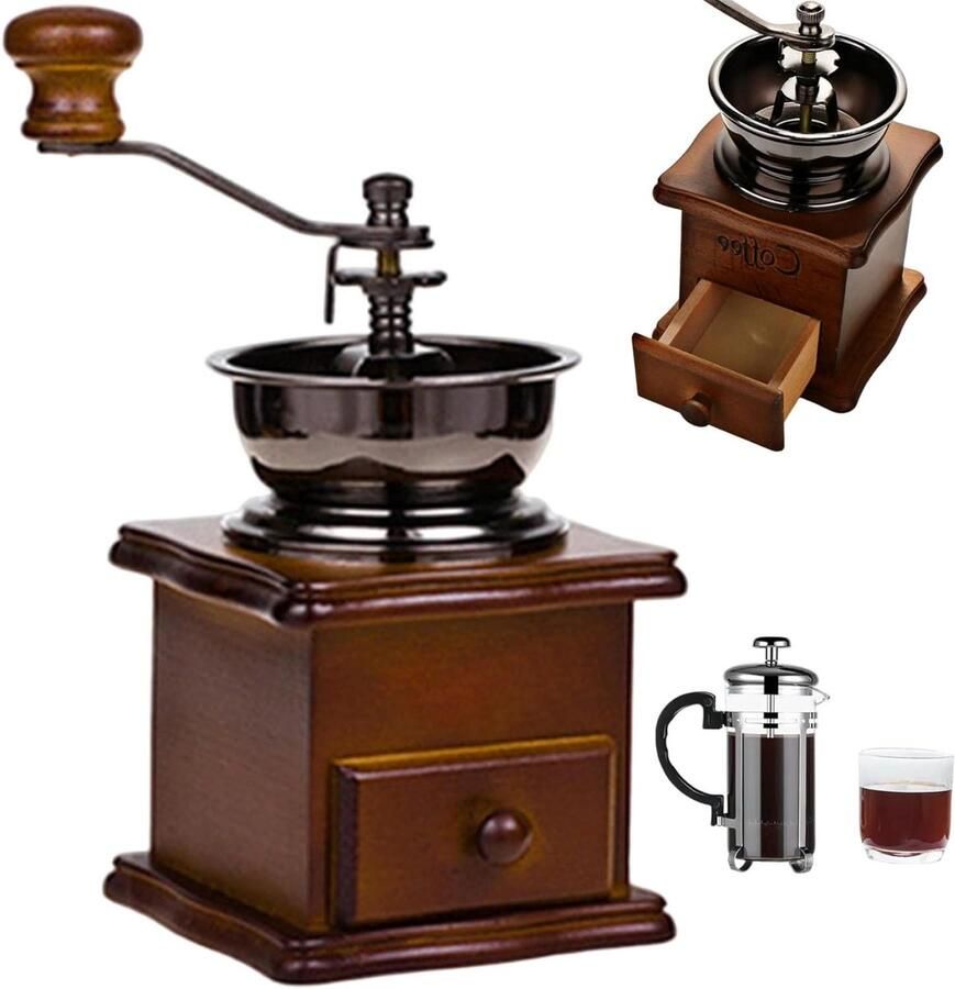 Handmatige Koffiemolen Koffiezetapparaat Verse Koffie Maken Keramische Maalkern 3.5 x 3.5 x 7.1 inch Bruin