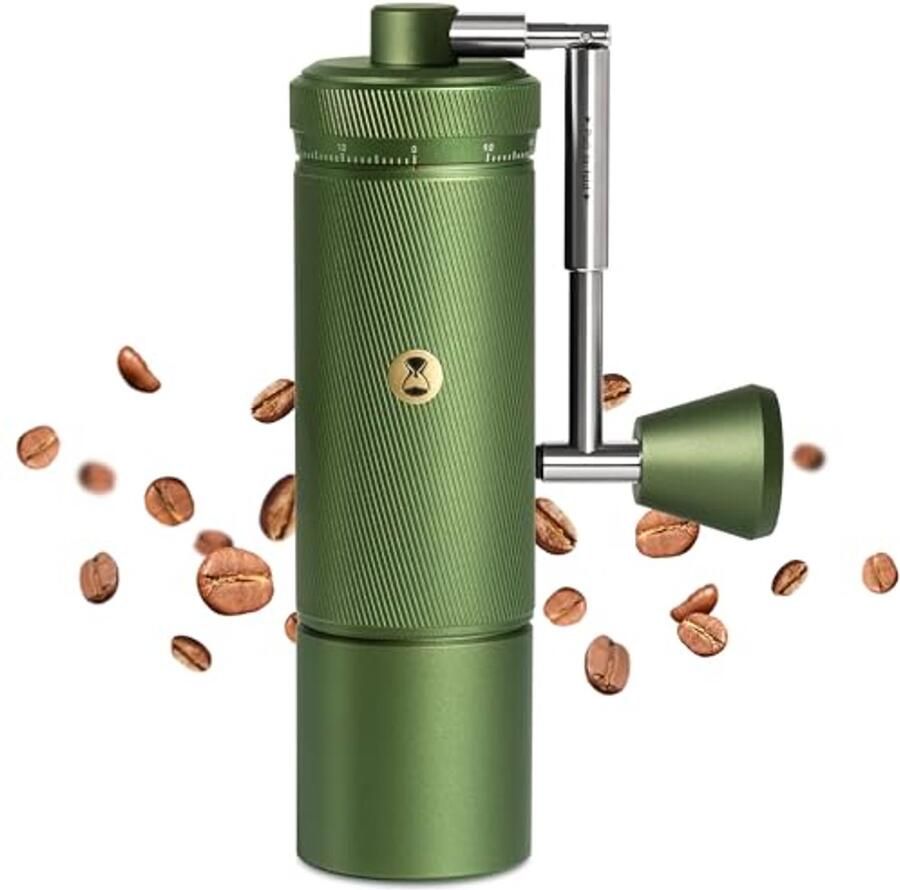 Handmatige koffiemolen met externe cijferinstelling voor French Press Groen