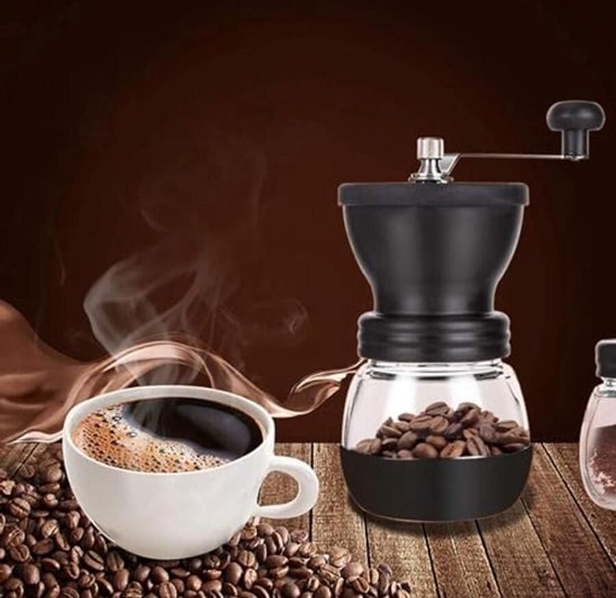 Handmatige Koffiemolen met Glazen Potten Draagbare Handkoffiemolen met Keramische Maalschijf voor Perfecte Koffie