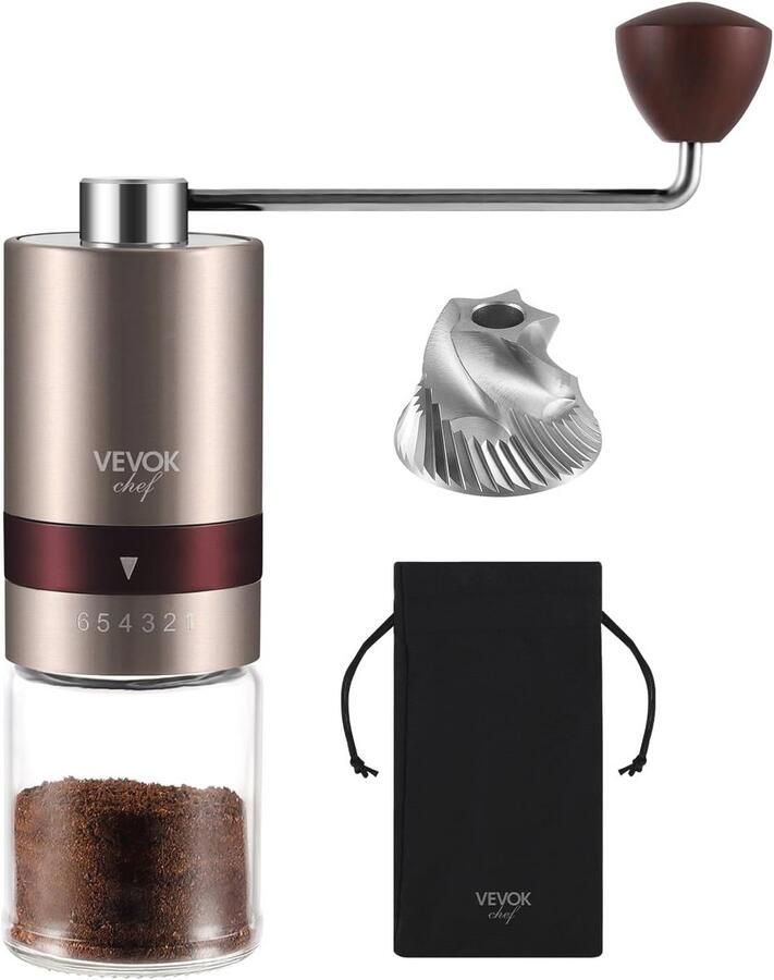 Handmatige Koffiemolen met Instelbare Grofheid voor Espresso tot French Press