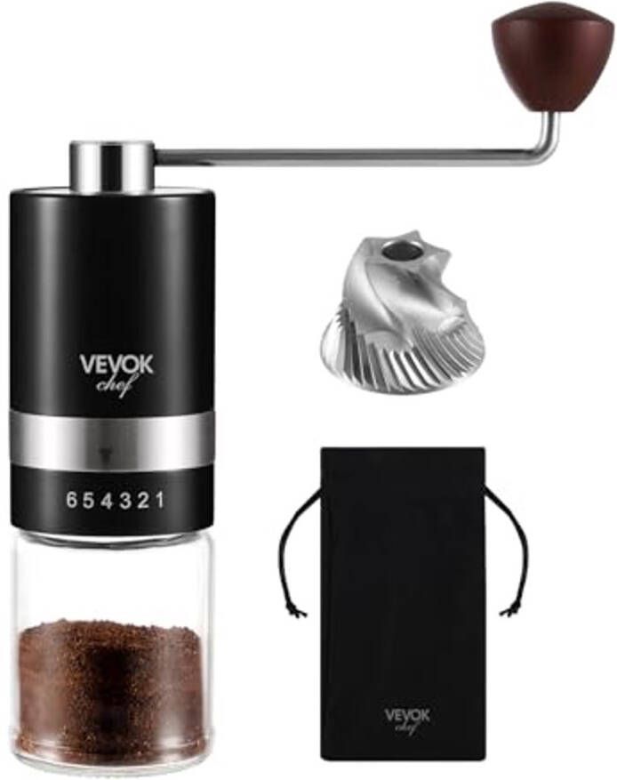 Handmatige Koffiemolen met Instelbare Grofheid voor Espresso tot French Press Ideaal voor Thuis en Reizen