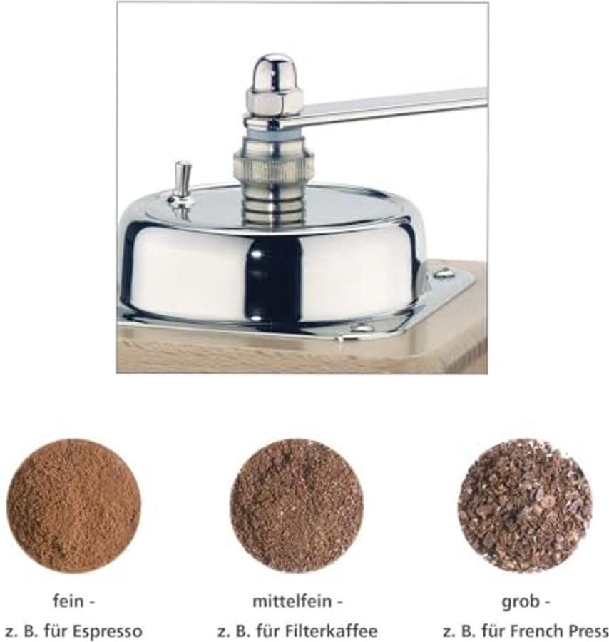 Handmatige Koffiemolen met Instelbare Maalgraad en Houten Behuizing