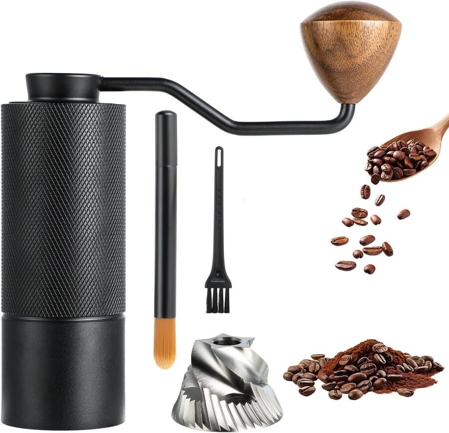 Handmatige koffiemolen met kegelmaler van roestvrij staal – draagbare handmatige koffiemolen – kleine koffiemolen voor espresso en French press
