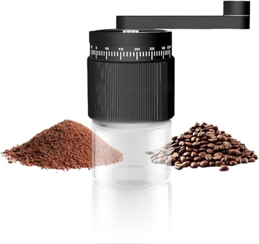 Handmatige koffiemolen met keramisch maalwerk en 35 instellingen voor verschillende zetmethodes