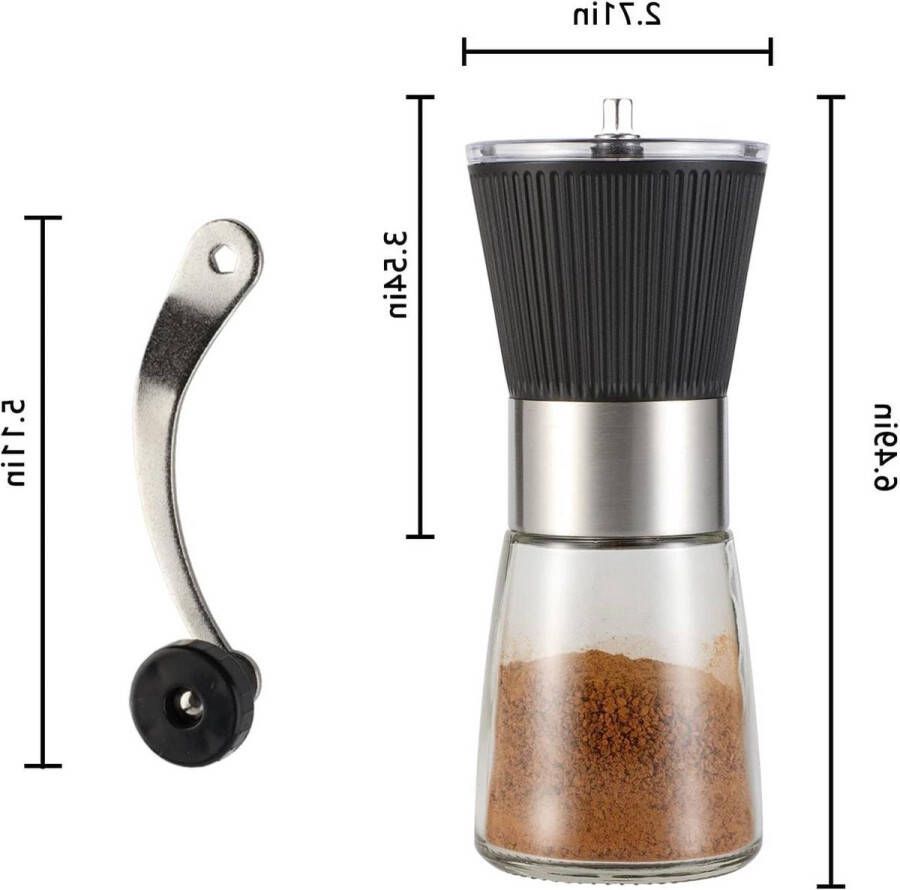 Handmatige koffiemolen met keramisch maalwerk espresso en koffiebonen maler