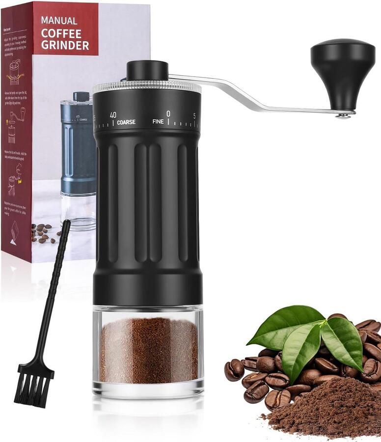 Handmatige Koffiemolen met Keramische Kegel 40 Instelbare Trappen voor Espresso tot French Press