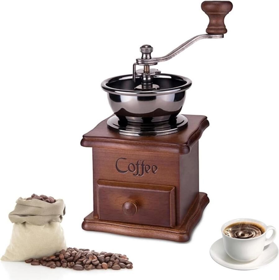 Handmatige Koffiemolen Koffie Maalapparaat Verse Koffie Zetten Keramische Slijpkern 17 x 12 x 12 cm Lichtbruin