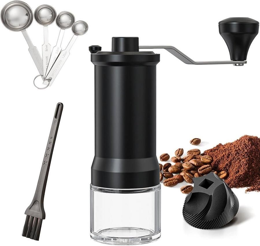 Handmatige koffiemolen met keramische maalstenen Verstelbaar fijn en grof malen Draagbare koffiemolen voor thuis reizen en kamperen
