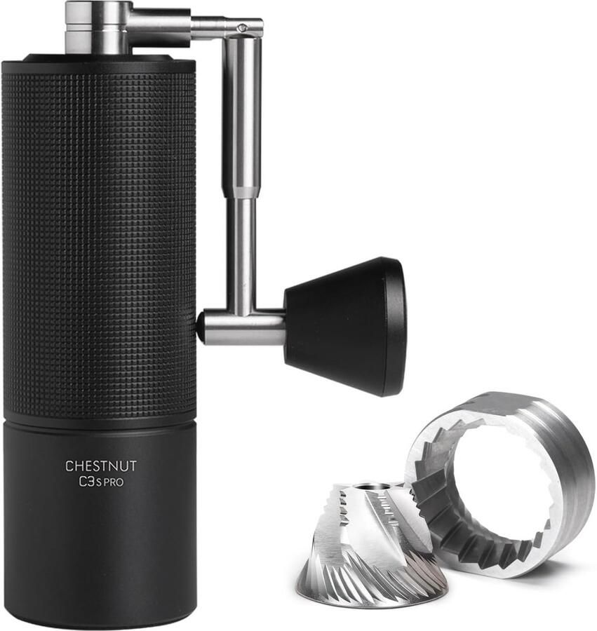 Handmatige koffiemolen met opvouwbare handgreep en 20 g capaciteit