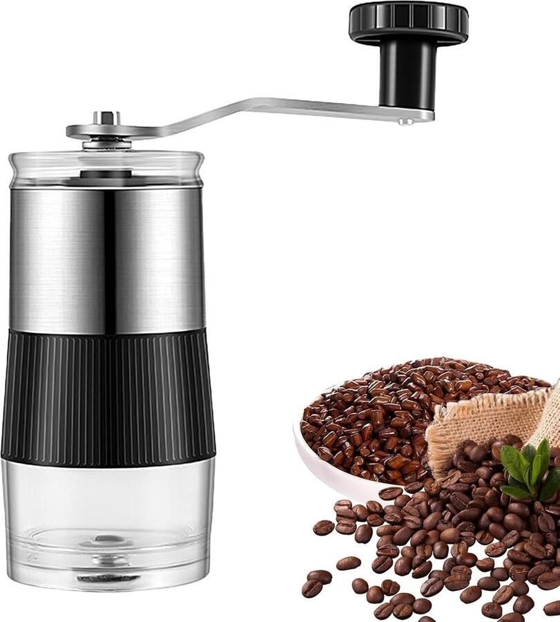 Handmatige Koffiemolen met slinger Verse koffie malen Roestvrijstalen handgreep 105 x 5 cm