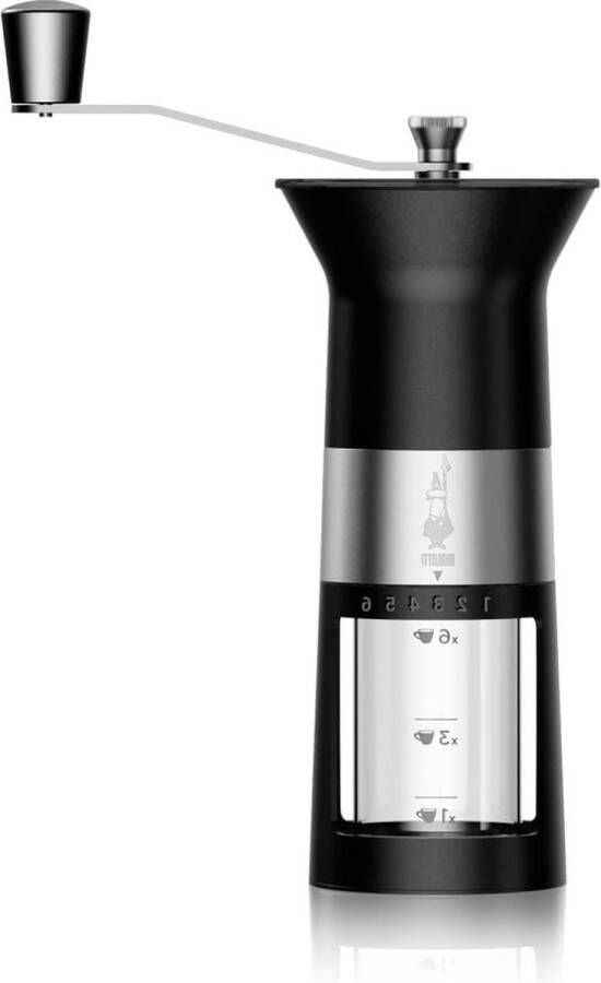 Handmatige koffiemolen roestvrij staal mat zwart met verstelbare maalgraad