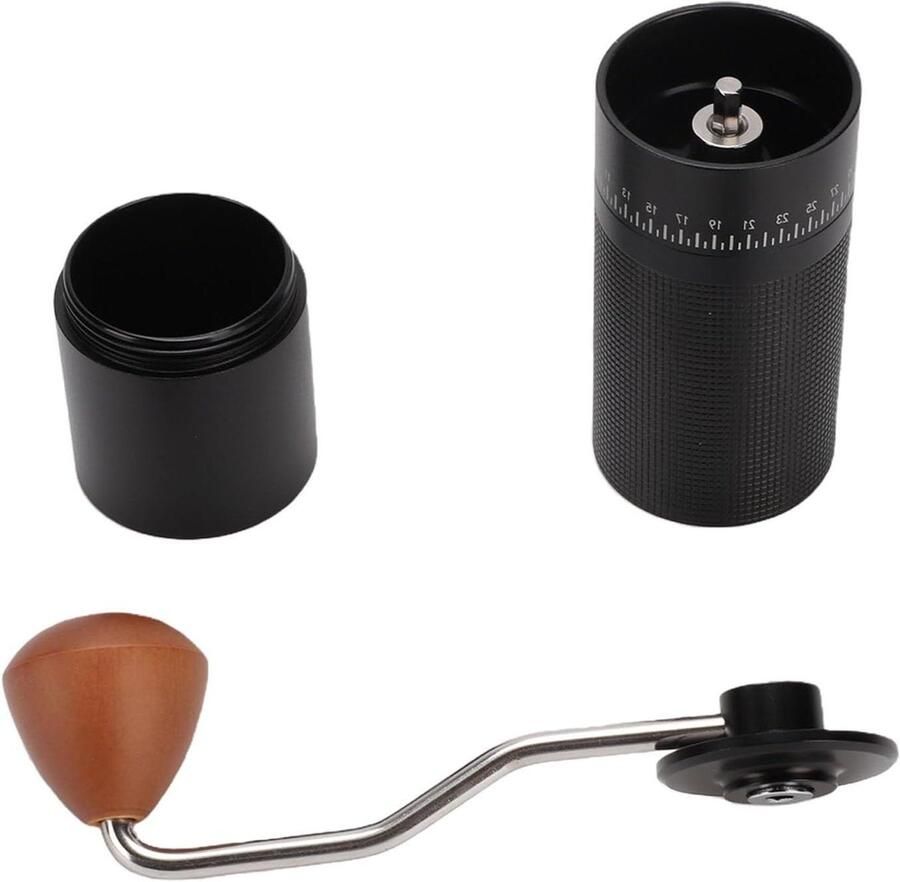 Handmatige Koffiemolen Roestvrij Staal Molen Verse Koffie Verstelbare Maling 25g Capaciteit Zilver