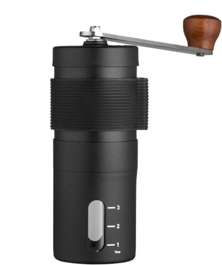 Handmatige Koffiemolen Roestvrij Staal Molen Verse Koffie Zetten Instelbare Maalgraad 12.5 cm Hoog Zwart