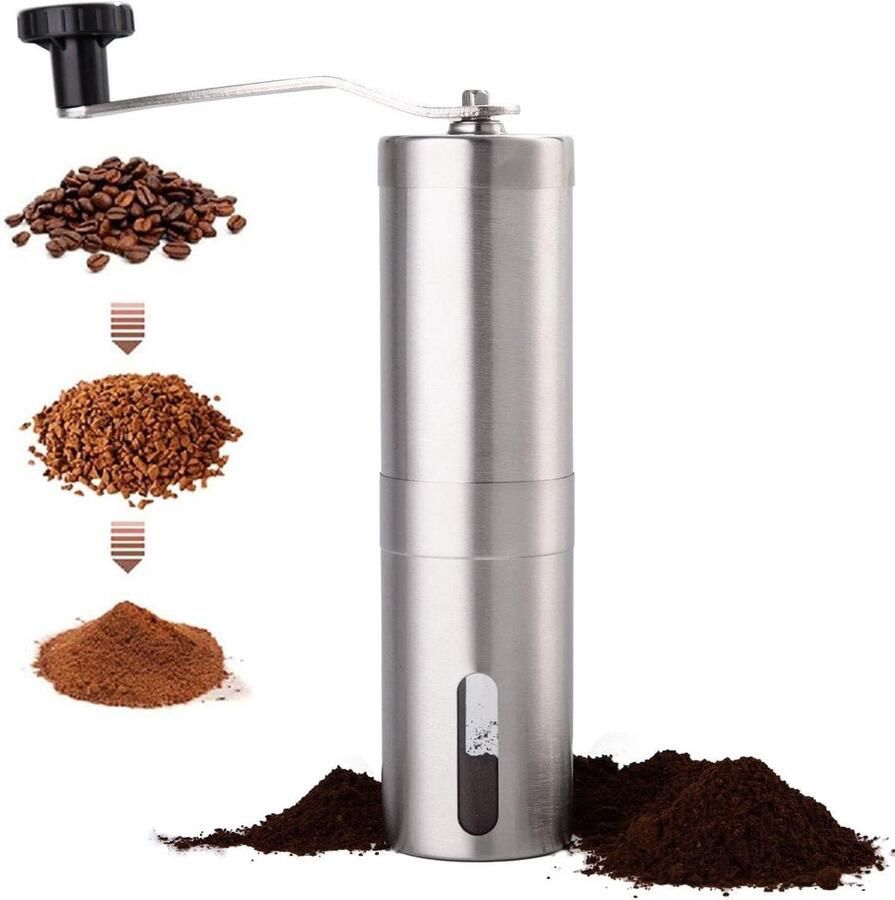 Handmatige Koffiemolen Roestvrij Staal Verse Koffie Maken Keramische Braam 47 x 47 x 175 cm Zilver
