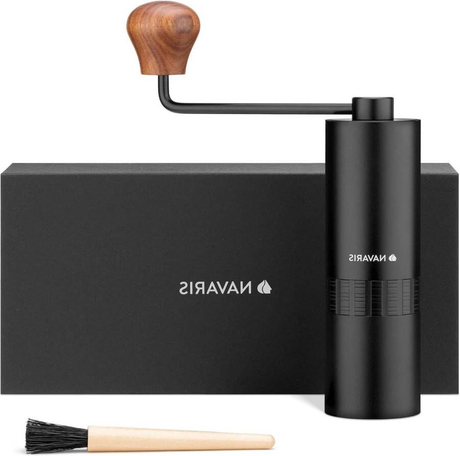 Handmatige koffiemolen Roestvrijstalen maalwerk 12 maalstanden Koffiemaler zwart voor espresso filterkoffie cafetière