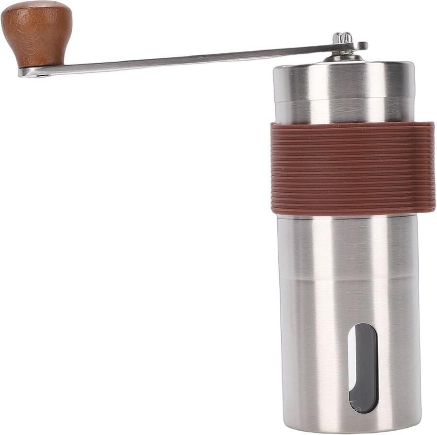Handmatige Koffiemolen Roestvrijstalen Molen Verse Koffie Zetten Instelbare Grofheid Compact Formaat Zilver