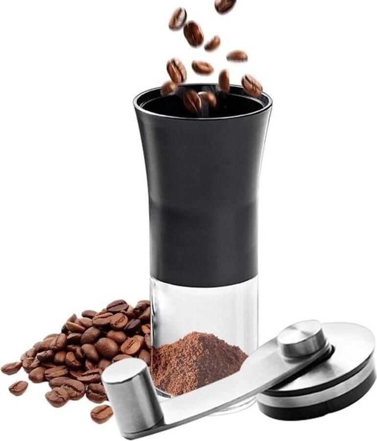 Handmatige koffiemolen Roestvrijstalen molen Verse koffie zetten Keramische molen 11 x 7 x 15 cm